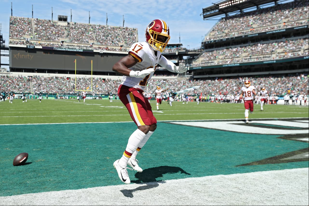 Terry McLaurin #17 anota.