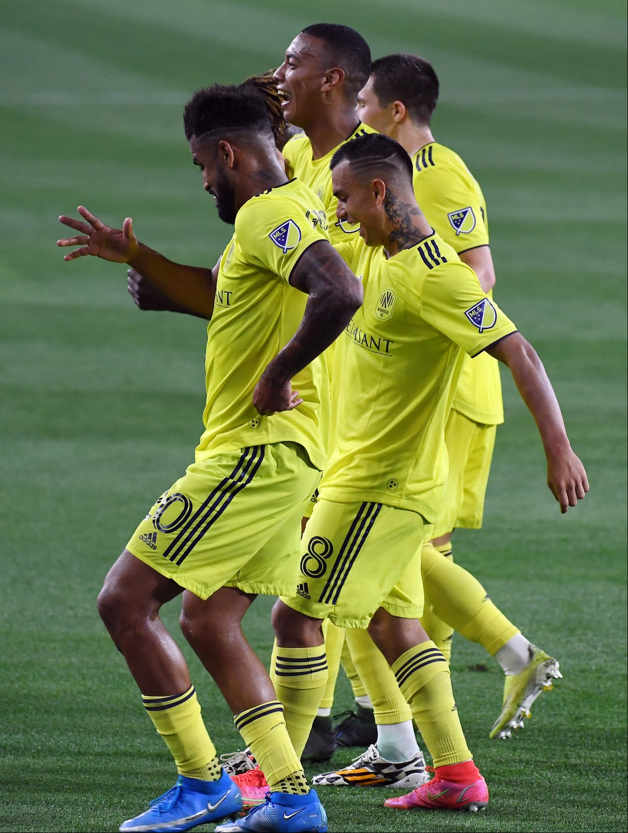 Los jugadores de Nashville SC celebraron el triunfo 1-0 sobre Austin FC.