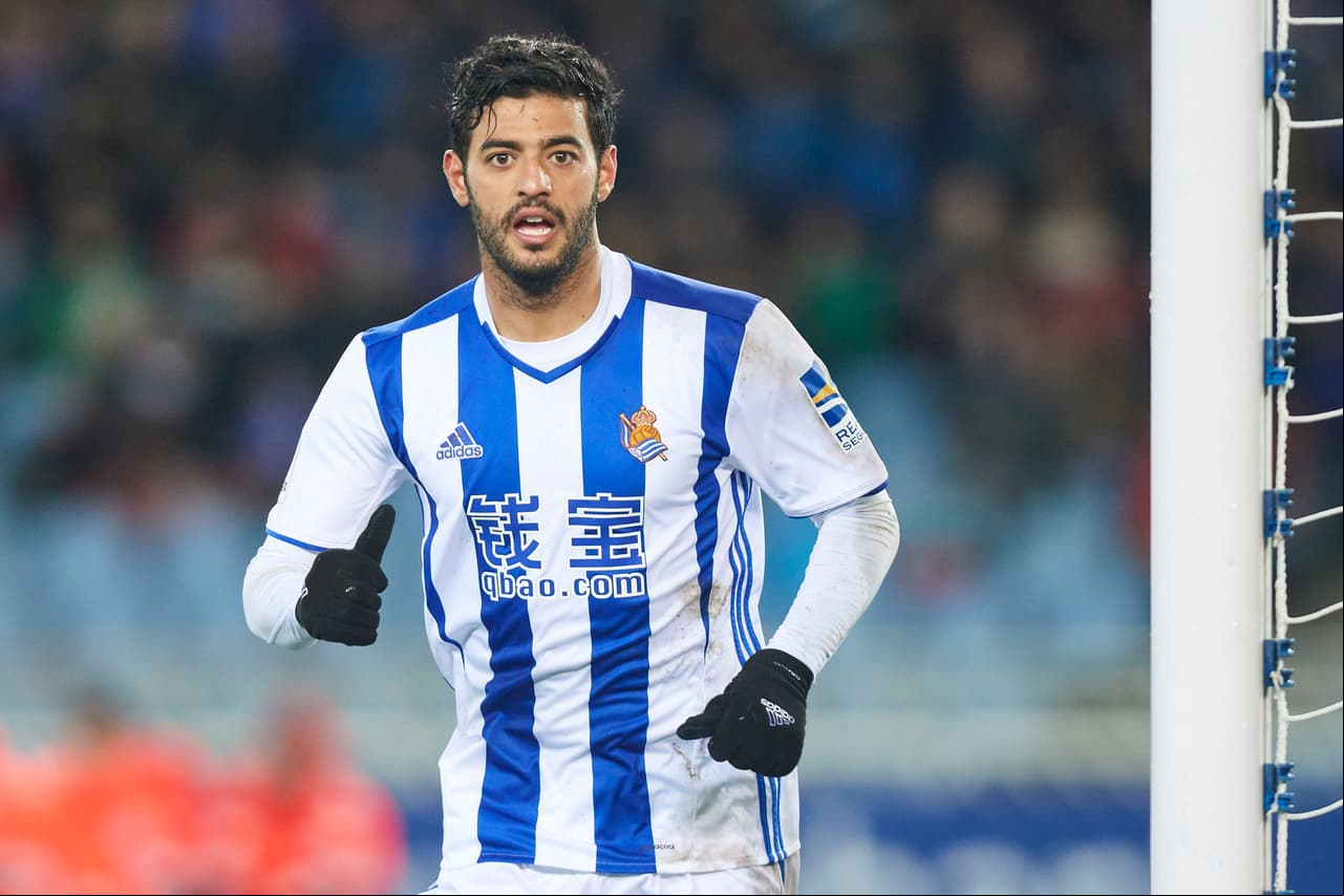 Carlos Vela también fue titular en la derrota de la Real Sociedad y jugó todo el partido. Ya son 22 encuentros (18 como titular) y 6 anotaciones.