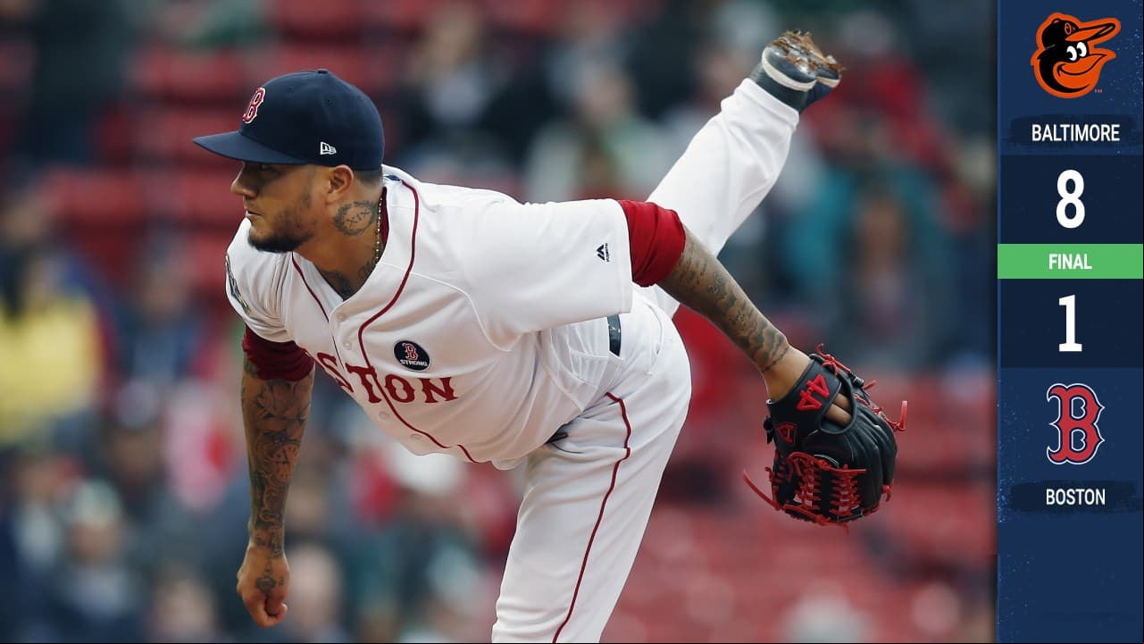 Héctor Velázquez cargó con la derrota de Boston.