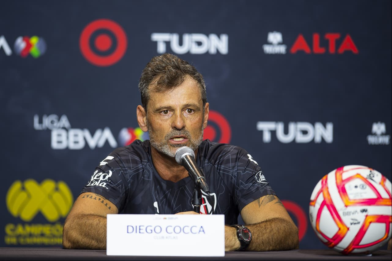 during the press conference prior to the Liga BBVA MX Super Cup (Champion of Champions), Atlas vs Cruz Azul at Dignity Health Sports Park Stadium, on June 25, 2022. <br><br> durante la conferencia de prensa previo a la Supercopa de la Liga BBVA MX (Campeon de Campeones), Atlas vs Cruz Azul en el Estadio Dignity Health Sports Park, el 25 de Junio de 2022.