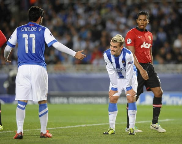 Griezmann y Vela en sus buenos tiempos con la Real Sociedad