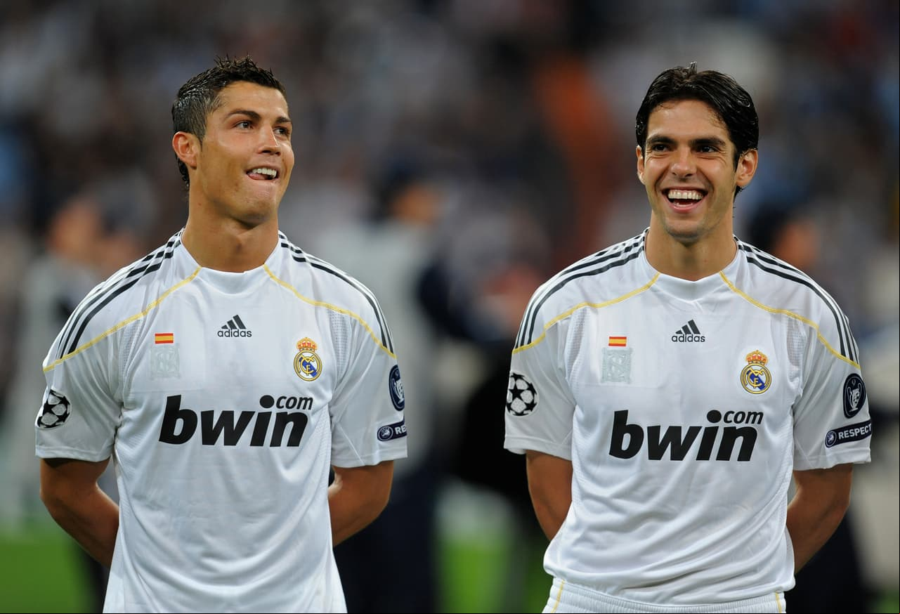 Kaká y Cristiano Ronaldo, excompañeros en el Real Madrid.