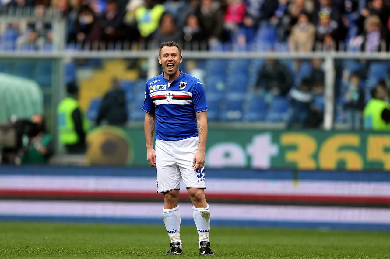 Cassano es compañero del colombiano Luis Fernando Muriel en la Smpdoria de Italia.