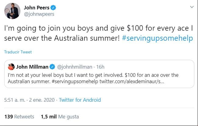 El 'Bad Boy' causó una revolución en redes sociales y el tenis asutraliano se volcó en apoyo para las donaciones.