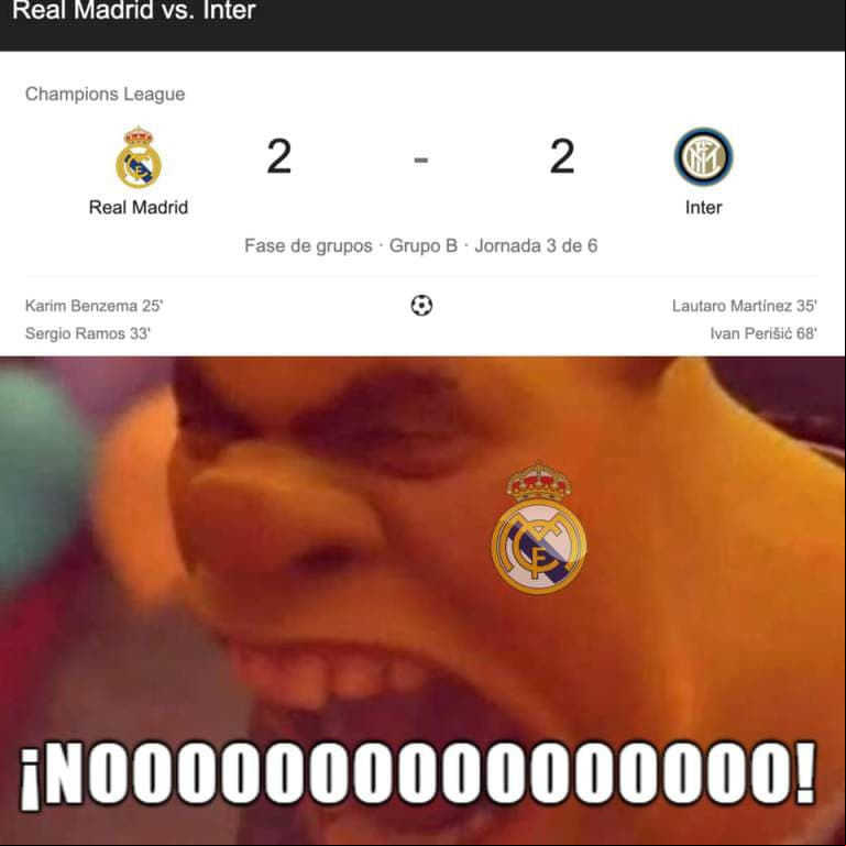 Los merengues alcanzaron a quedarse con los tres puntos ante el Inter, pero no se salvaron del cotorreo.