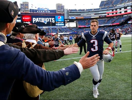Jugador Equipos Especiales de la Semana 7 AFC: K Stephen Gostkowski, New England Patriots.