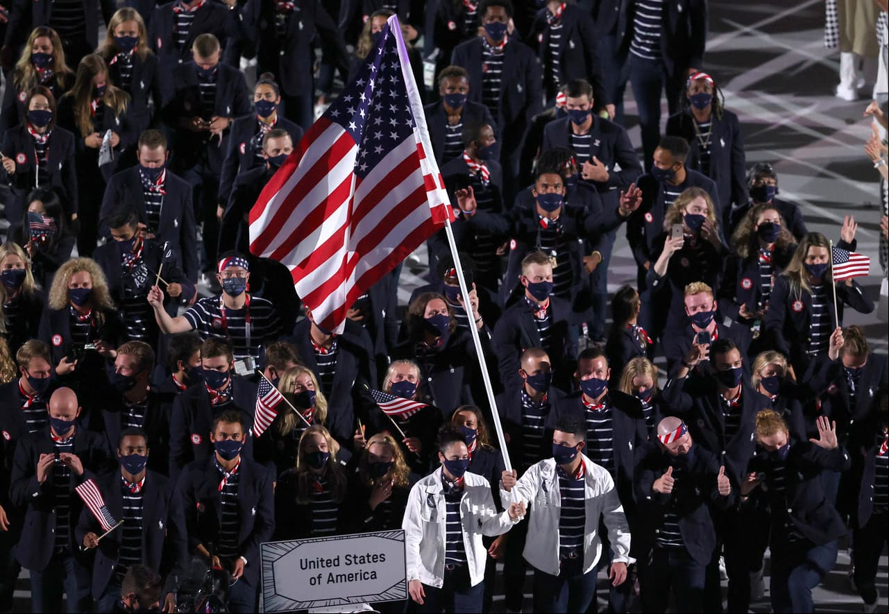 Estados Unidos dijo presente en la ceremonia inaugural, fue una de las últimas delegaciones en aparecer pero también de las más numerosas.