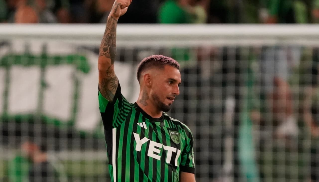 Diegio Fagúndez celebra su gol con el Austin FC a Dallas.