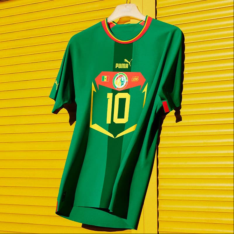 SENEGAL, VISITANTE. Las distintas marcas patrocinadoras se han lucido con los diseños para el Mundial Qatar 2022.