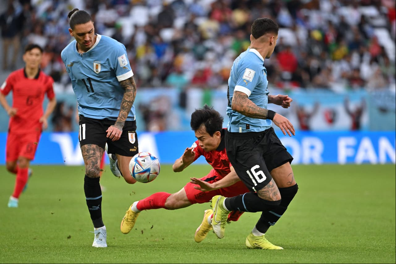 Uruguay y Corea del Sur empataron 0-0 en su debut en el Mundial Qatar 2022.