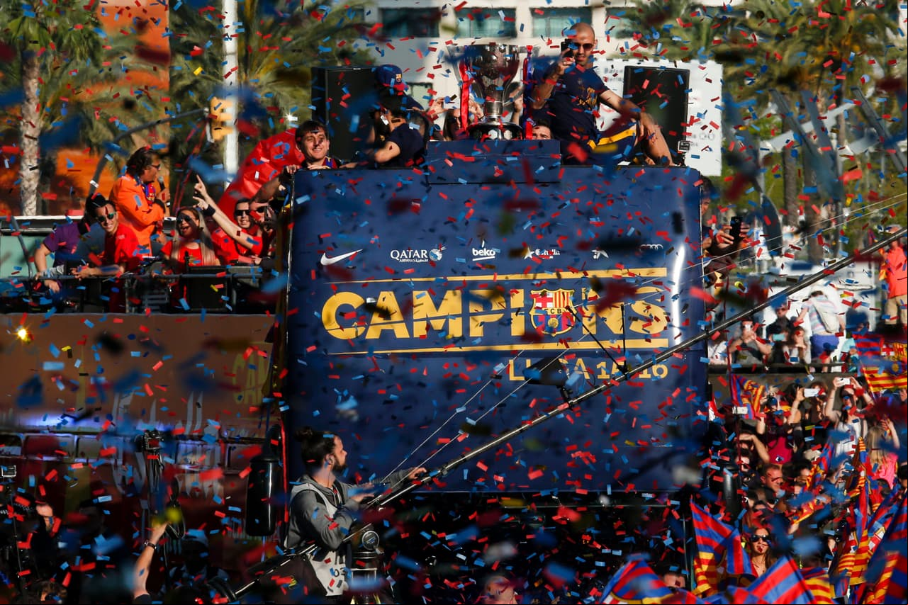 No hubo parlamentos finales -no estaba previsto- ni himno del Barça, ni tampoco se tiñeron las fuentes de Montjuïc con los colores azul y grana. Quizá dentro de unos días, si los hombres de Luis Enrique ganan también la Copa del Rey.