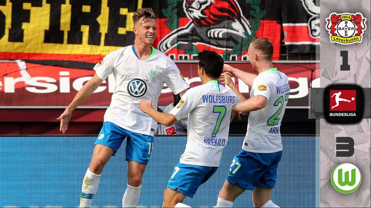¡Aquí los goles! Wolfsburgo dio la sorpresa y le pegó a domicilio al Leverkusen 