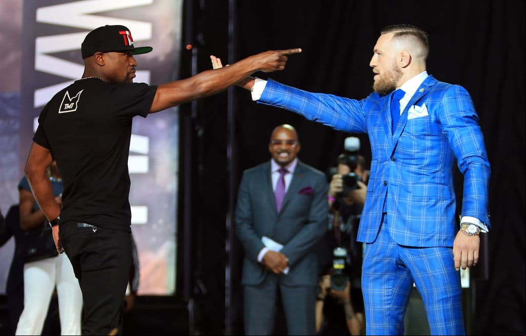 Las presentaciones en la previa al combate contra Floyd Mayweather fueron una oportunidad de oro para que McGregor exhibiera su estilo.