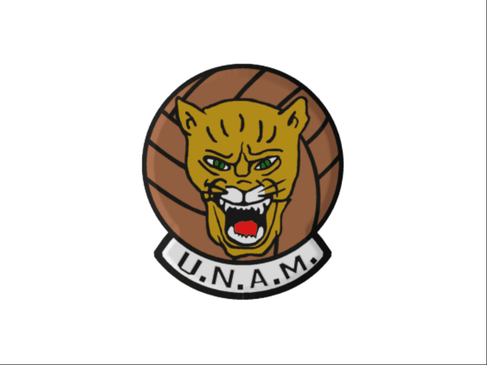 En 1962 fue sustituido por la cabeza de un puma color dorado sobre un balón café. La parte de abajo sostenía las siglas de la UNAM.