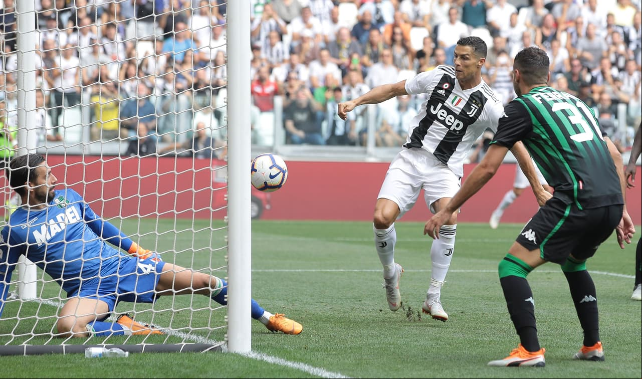 Al minuto 5 del segundo tiempo llegó el momento anhelado por el portugués con el gol de la apertura de Juventus.