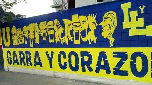 Garra y Corazón. El mural de los Libres y Lokos, aficionados de los Tigres.