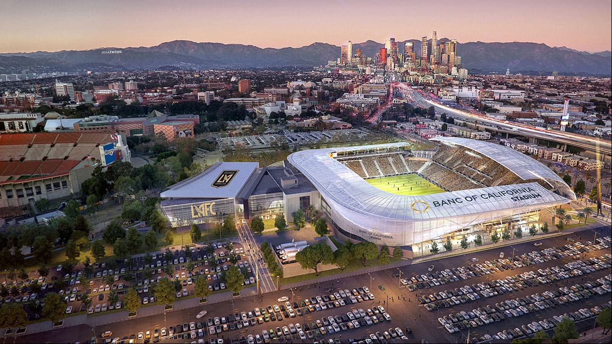 Los Angeles FC hizo públicas una serie de nuevas imágenes del que será el Banc of California Stadium, la casa del equipo que entrará en competición en la MLS en 2018. (Los Angeles FC)
