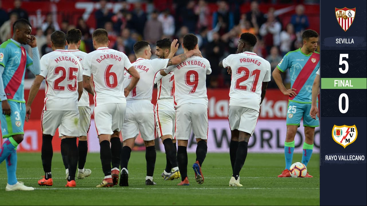 El Sevilla goleó al Rayo de Paco Jémez y lo condena al descenso