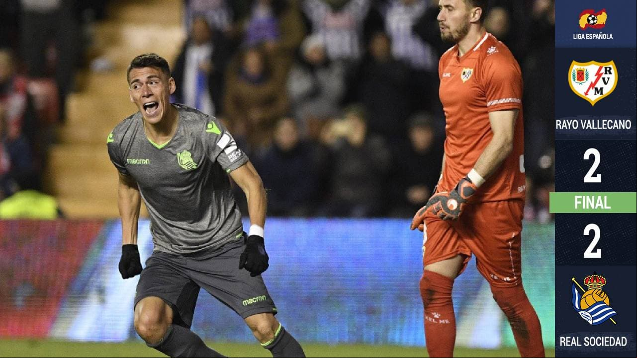 ¡Falla y se reivindica! Héctor Moreno anota y la Real Sociedad rescata un punto de Vallecas
