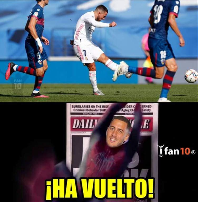 ¡Ni la goliza salvó al Real Madrid de los memes! | Hazard y Vinicius salieron salpicados del cotorreo en redes sociales tras el duelo ante el Huesca.