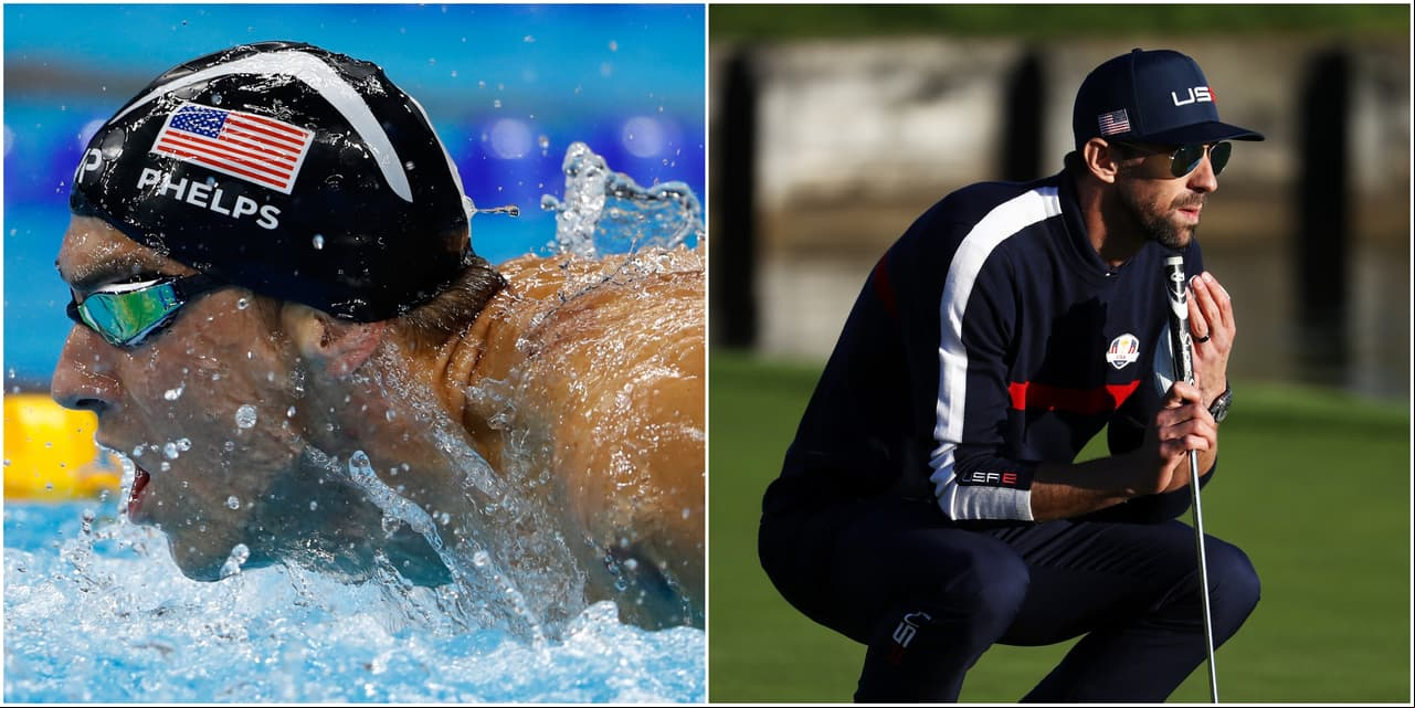 Michael Phelps, el ex nadador estadounidense con 28 medallas olímpicas mostró su gusto por el golf y batió un récord durante el
<b> </b>Tour Europeo que se disputa en el Alfred Dunhill Links
<b>.</b>