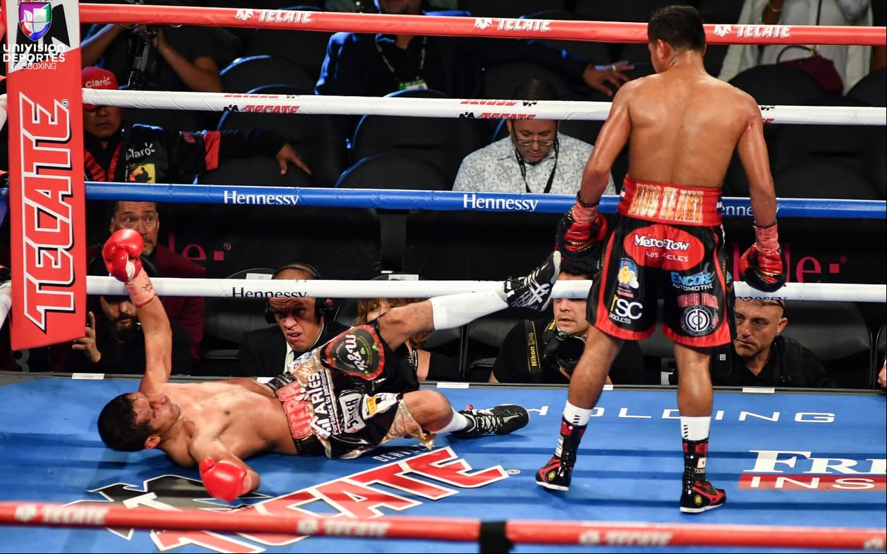 ¡'Chocolatito' González noqueó a Moisés Fuentes en el quinto round!