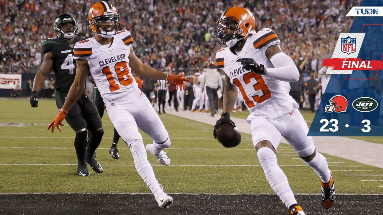 Odell Beckham Jr. se erigió como la gran figura e Cleveland en el triunfo de los Browns sobre los Jets en MNF.