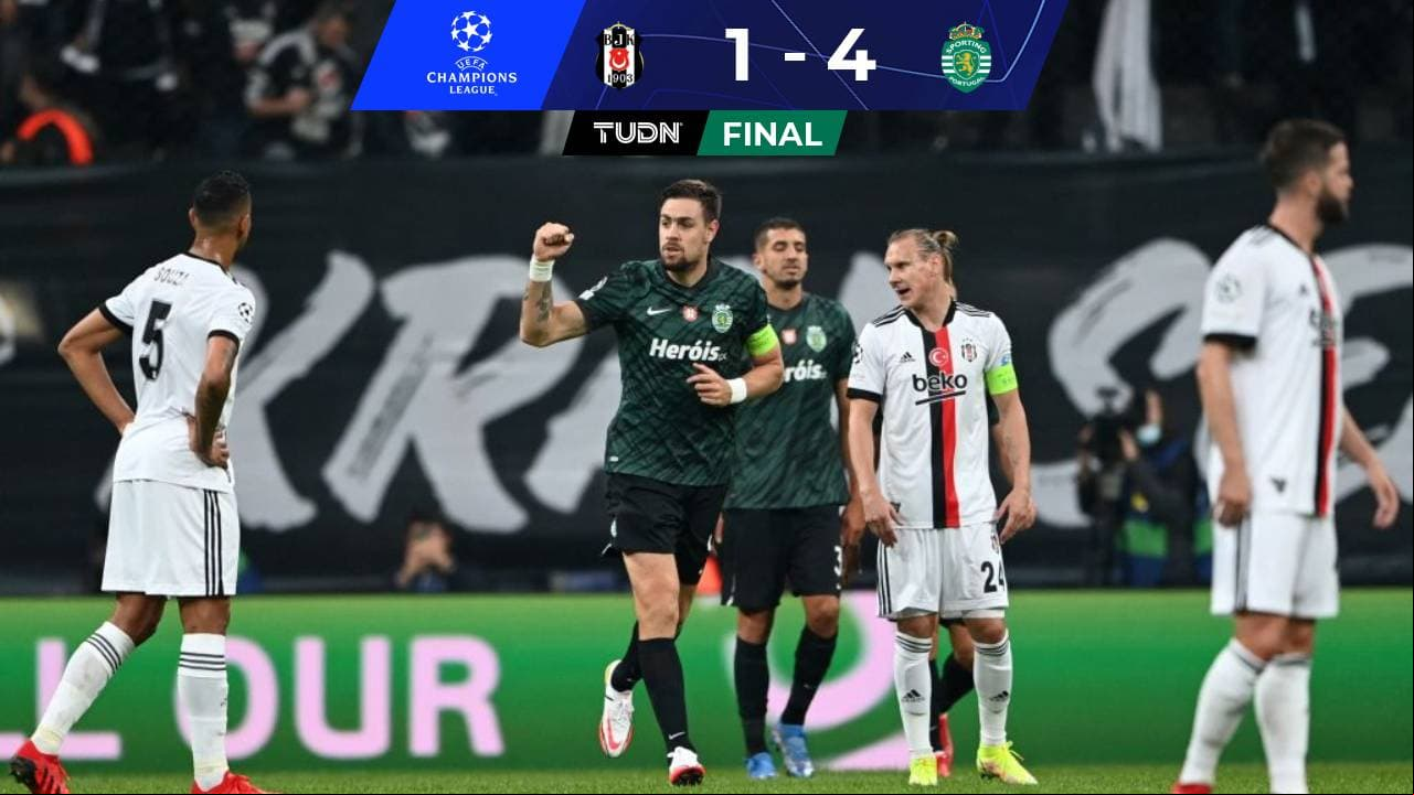 Sporting  revive y golea al Besiktas a domicilio