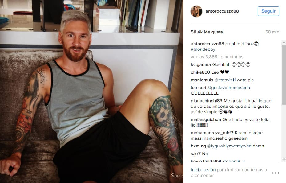 Lionel Messi se pintó el cabello de rubio