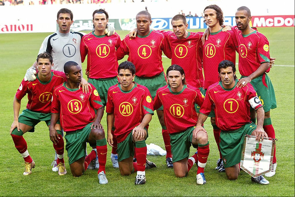 Su primer gol con la selección llegó en 2004; Luis Figo le asistió para que anotara de cabeza.