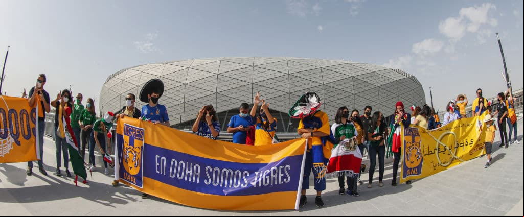 Los aficionados llegaron al Education City Stadium para alentar a los Tigres de la UANL, el flamante representante de la Concacaf.