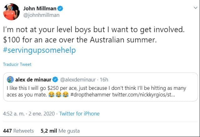 El 'Bad Boy' causó una revolución en redes sociales y el tenis asutraliano se volcó en apoyo para las donaciones.