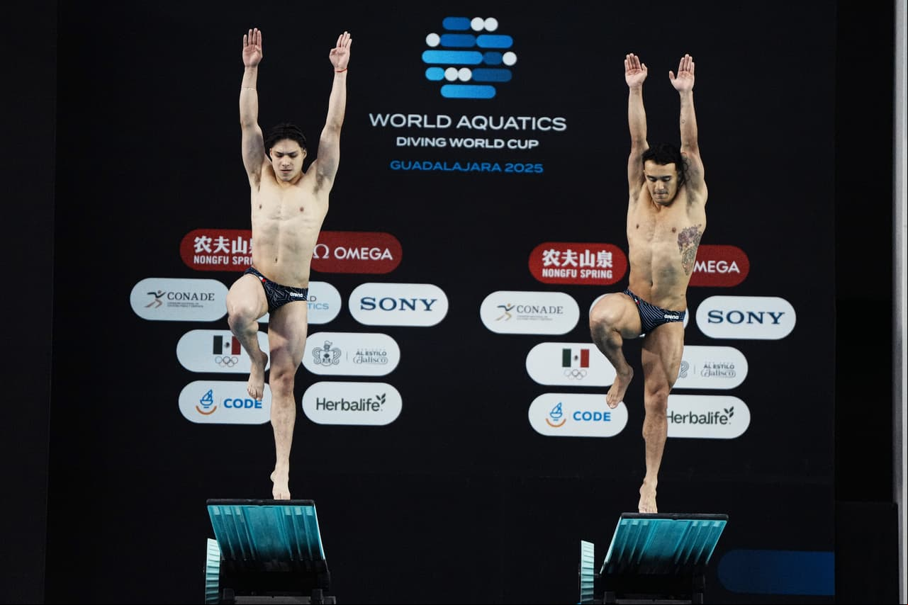 ¡A nada del oro! México segundo en Trampolín de 3m Sincronizados